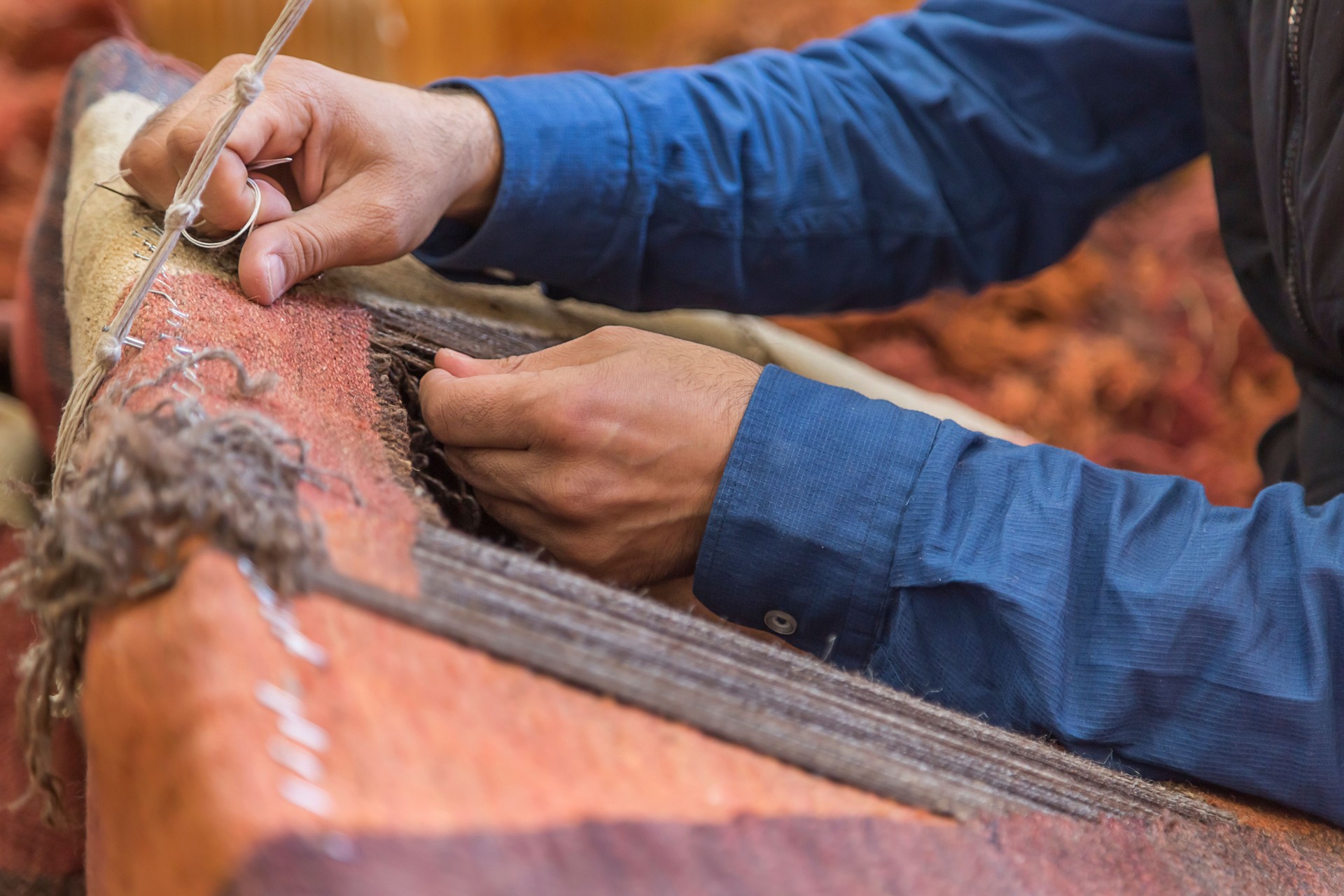 Carpet repair work.